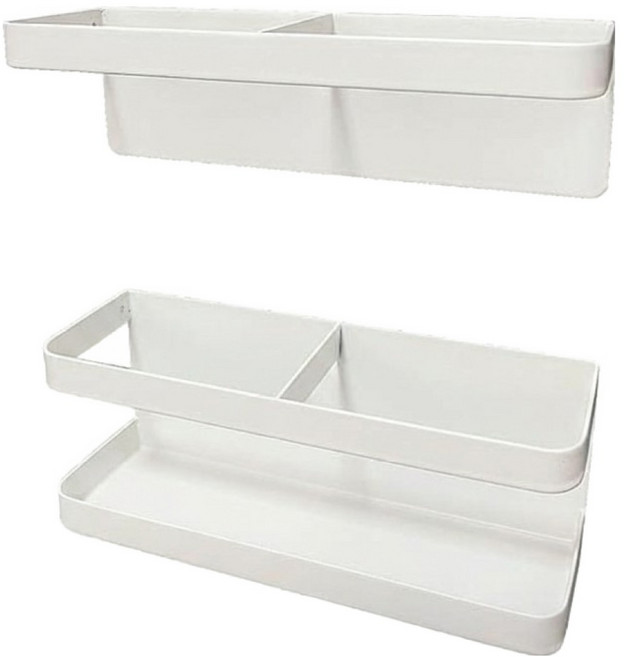 조인메이드 무타공 현관 수납장 정리 부착식 우산꽂이 세트 글루형, 화이트, 1세트