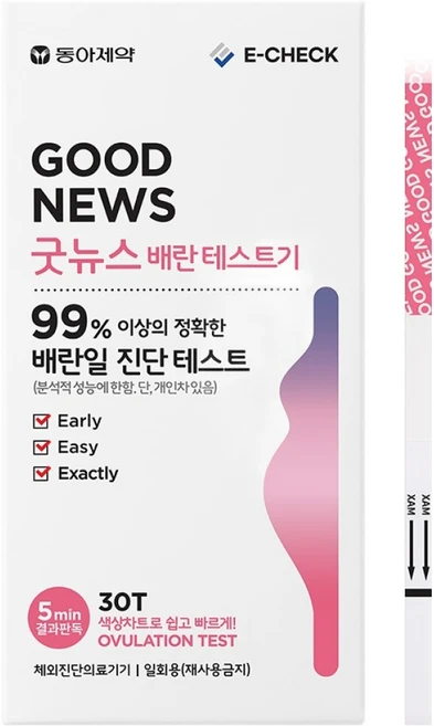 이체크 굿뉴스 배란 테스트기, 1개, 30개입 - 쿠팡