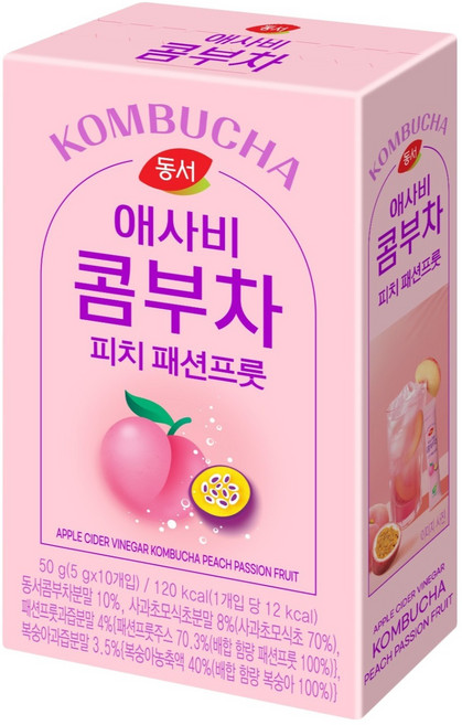 동서 애사비 콤부차 피치 패션프룻, 5g, 10개입, 1개