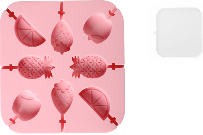 Hayan 棒棒糖動物起司棒矽膠模具 含蓋, 粉紅色, 1個