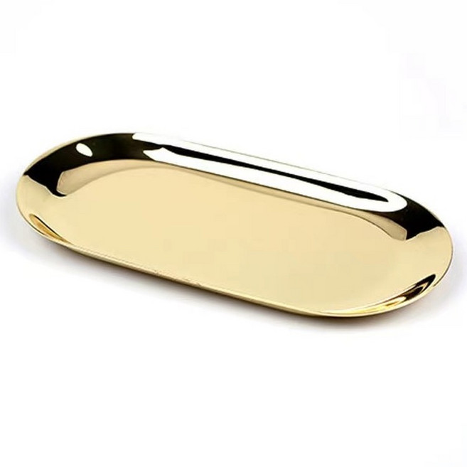 쏙쏙채움 스테인레스 타원형 보석 화장품 향수 트레이, 골드