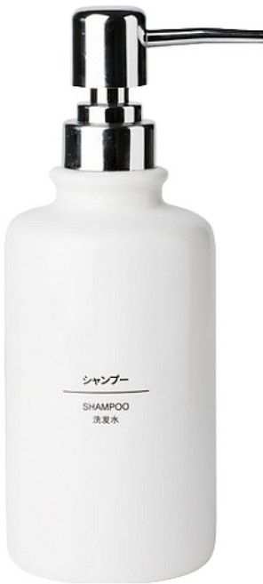 미르노아 미니멀리즘 심플 펌프형 디스펜서 샴푸 410ml MMM3527, 화이트, 1개