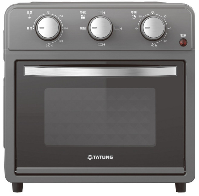TATUNG 大同 氣炸電烤箱 鐵灰色 12L 附深炸籃 + 淺炸籃 + 烤盤 + 集屑盤, TOT-F1225CG