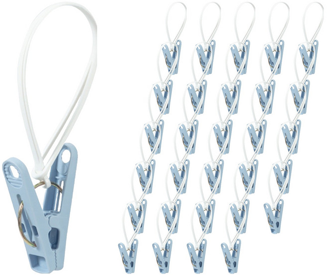 다다랜드 허리가편한 고리형 빨래집게, 혼합색상, 60개