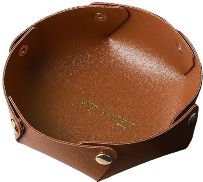 쏙쏙채움 가죽 트레이 소품 거실 키 보관함, 밀크티브라운