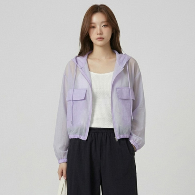페이퍼먼츠 데이니 쿨링 시스루 바람막이 집업 13998