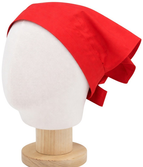 바른리빙 주방 벨크로찍찍이 머리두건, 레드, 1개