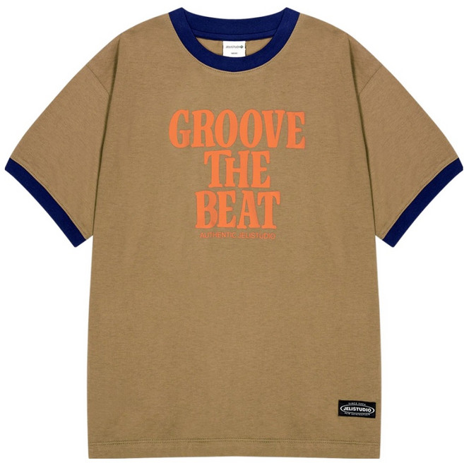 젤리스튜디오 타이포포인트립배색반팔 티셔츠