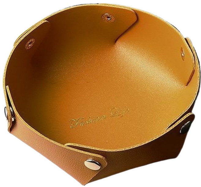 쏙쏙채움 가죽 트레이 소품 거실 키 보관함, 옐로우