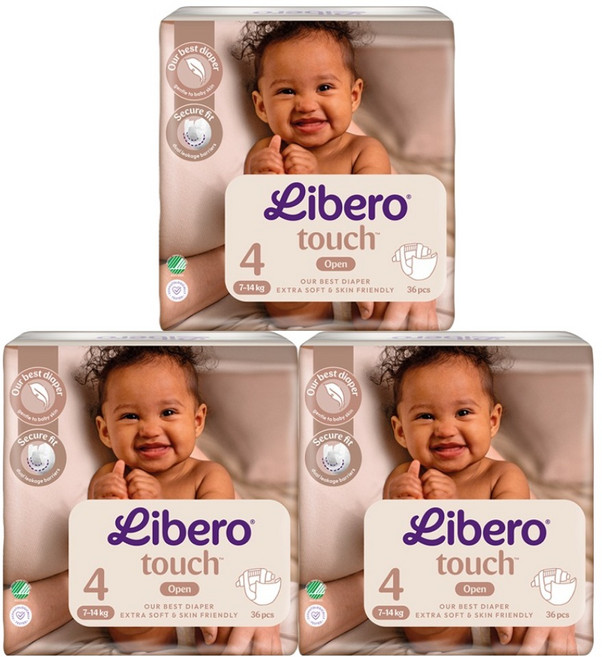 Libero 麗貝樂 Touch 黏貼型紙尿褲 男女通用 36p, 108張, 4階段