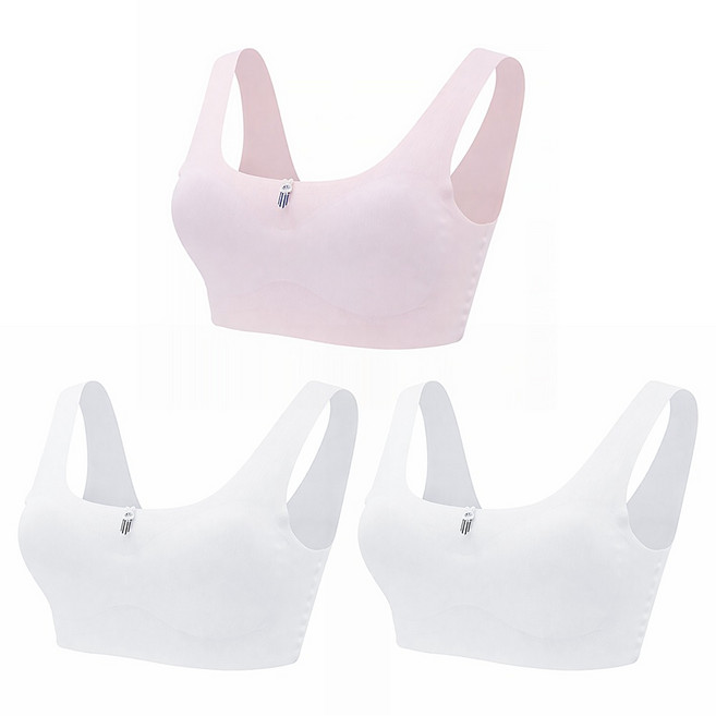 GIAT 吉亞特 零感呵護彈力無痕少女胸衣3件組 緞帶兔款