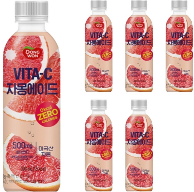 동원 비타C 자몽에이드, 500ml, 6개