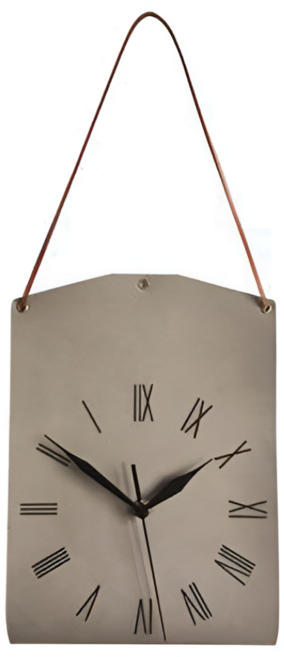 A-Bin 復古皮革室內裝飾壁鐘, 灰色