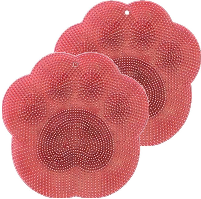 마켓감성 욕실 실리콘 풋브러쉬, 타입1, 2개, 1개입