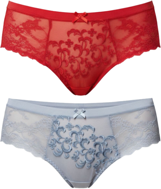 LA FELINO 法利諾 愛戀無痕平口褲2件組 86413-00-09, 紅色 + 灰色