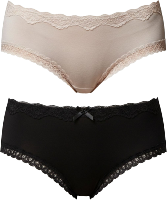 LA FELINO 法利諾 溫柔之愛平口褲2件組 86613-00-09, 膚色 + 黑色