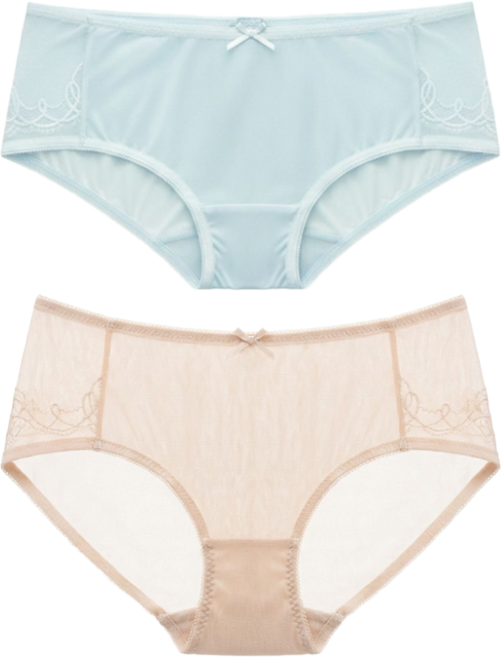 LA FELINO 法利諾 靜謐靈氣無痕平口褲2件組 86131-00-09, 藍色 + 膚色