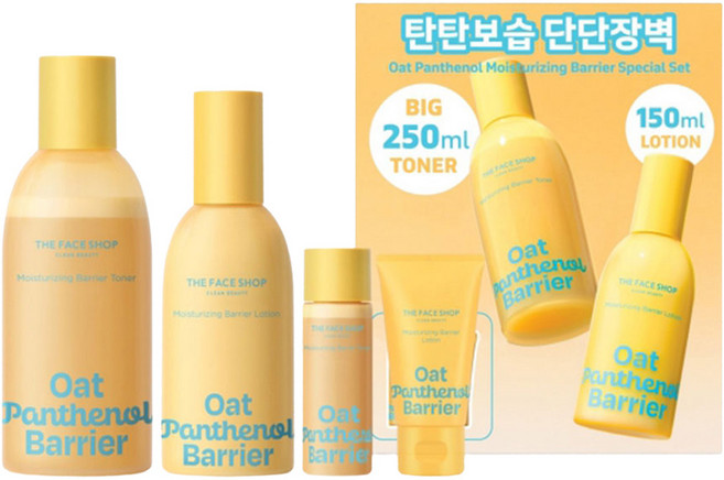 더페이스샵 오트 판테놀 보습장벽 기초 4종 세트, 1세트