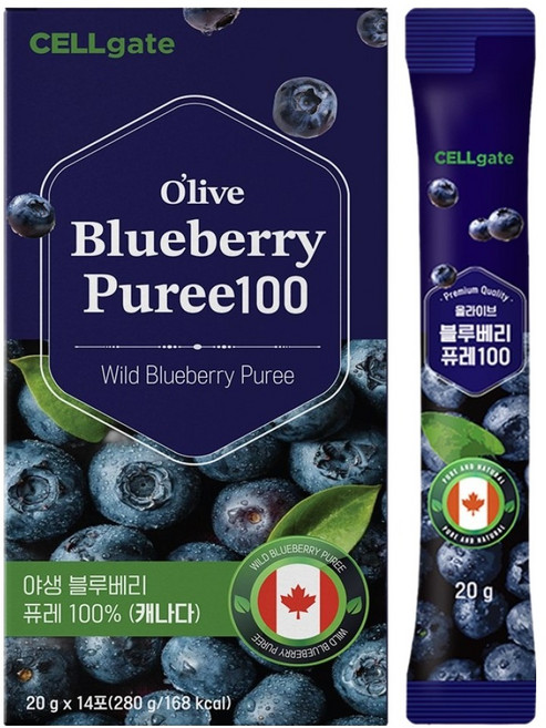 셀게이트 올라이브 야생 블루베리 퓨레 100%, 280g, 1개
