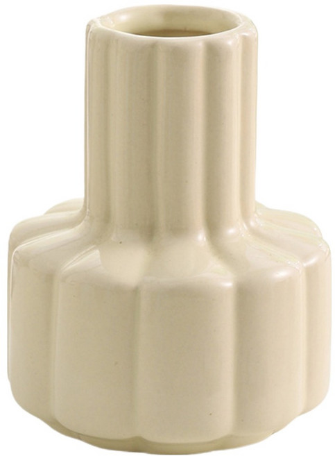 델리리움 미니 오브제 인테리어 크리미한 컬러 화병, 크림 꽃잎