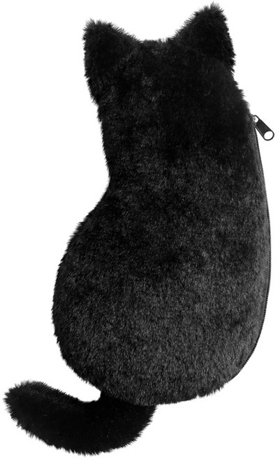 모던앳 고양이 파우치 필통, 블랙, 1개