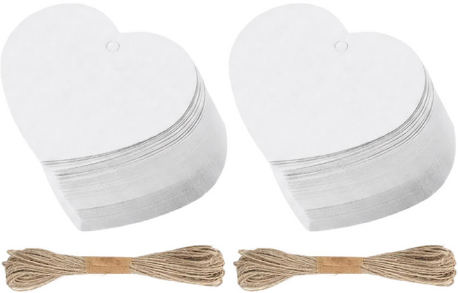 모던앳 하트 무지 라벨택 끈, 화이트, 200개