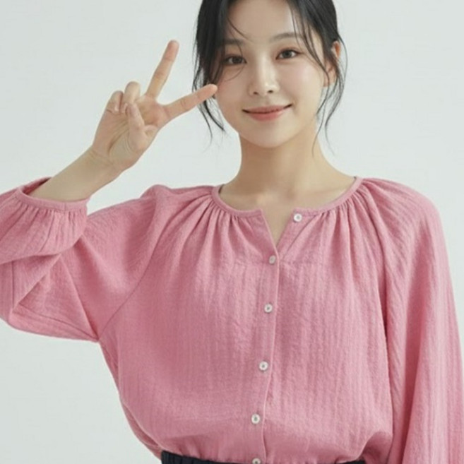 페이퍼먼츠 여성용 리벨로 셔링 루즈 블라우스 14349