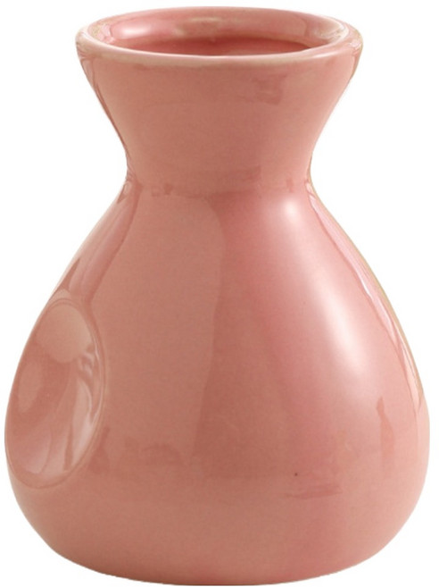 델리리움 미니 오브제 인테리어 크리미한 컬러 화병, 핑크 원형