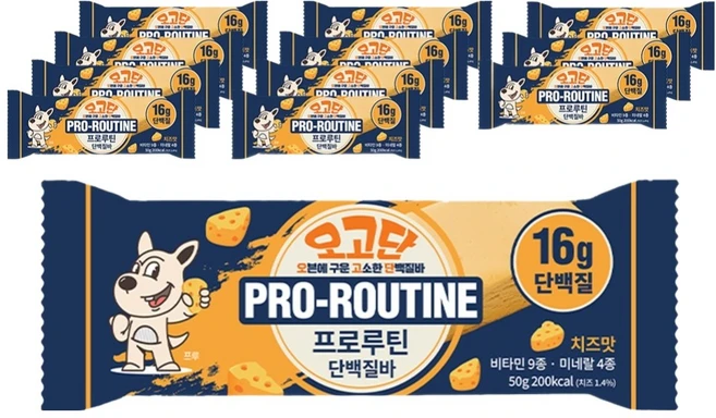 프로루틴 오고단 오븐에 구운 단백질바 치즈맛 12p, 600g, 1개 - 쿠팡