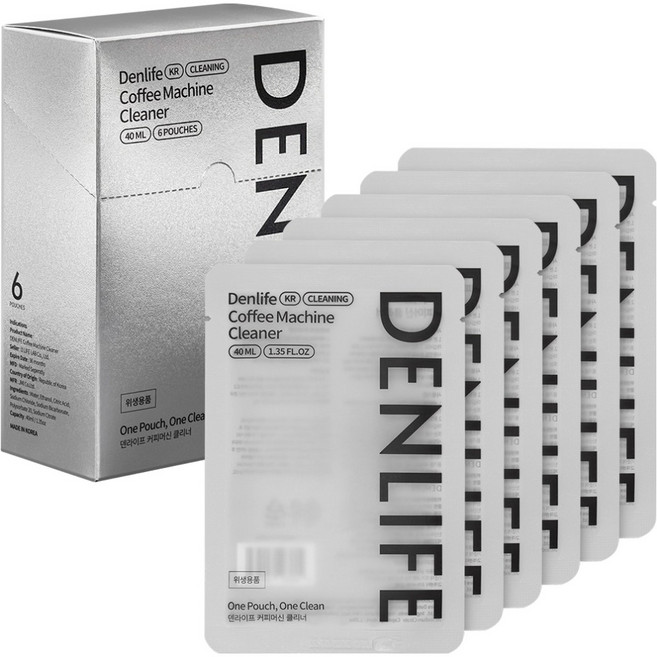 덴라이프 커피머신 클리너 40ml x 6p, 실버, 1개