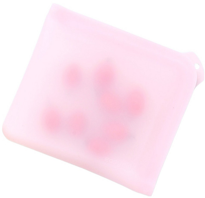 이지실리 실리콘 다용도 샌드위치 밀폐 지퍼백, 핑크, 1개