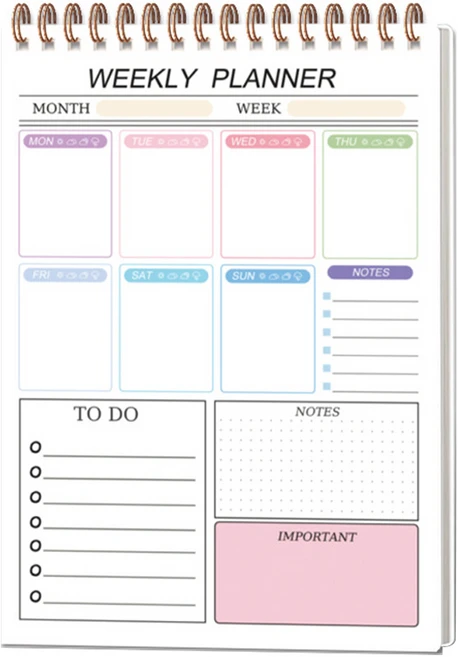 모먼트홈 주간 계획 세로 플래너, 1개 - 쿠팡