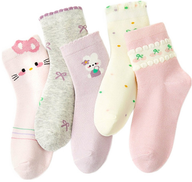 아이뿜 코코냥 리본 양말 5족 세트 J82