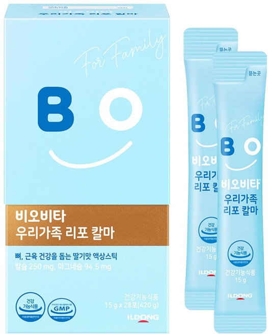 ILDONG 日東 Biovita 我們家 Lipo 鈣鎂 28入, 420g, 1個