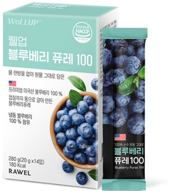 웰업 로엘 블루베리 퓨레 100 14p, 280g, 1개