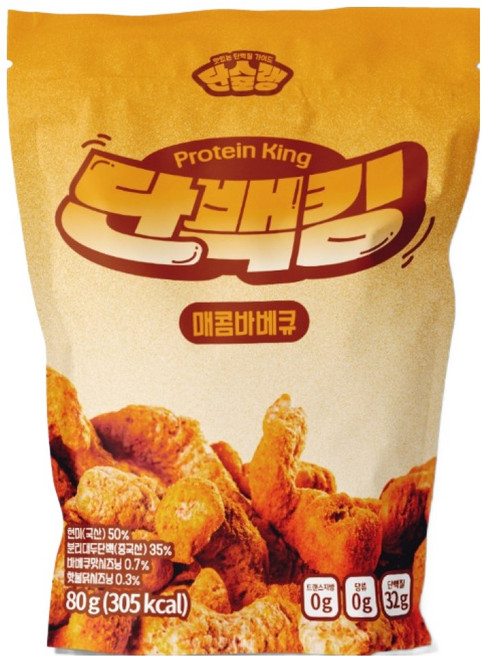 단슐랭 단백킹 매콤바베큐 과자 간식, 80g, 1개