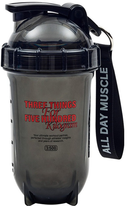 삼대오백 에센셜 트라이탄 쉐이커 보틀, 클리어 블랙, 1개, 600ml