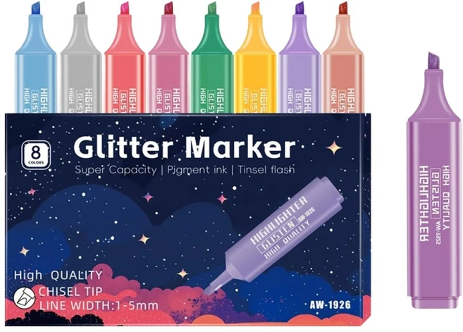 동아피엠에스 아트웍 메탈 글리터 하이라이트 8색, 혼합색상, 1개 - 쿠팡