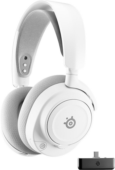 스틸시리즈 Arctis Nova 7X Gen 2 듀얼 무선 게이밍 헤드셋, 61759, WHITE