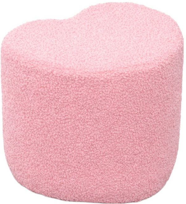 순잠 테디퍼 하트 디자인 발받침 좌식의자 스툴, 핑크, 1개