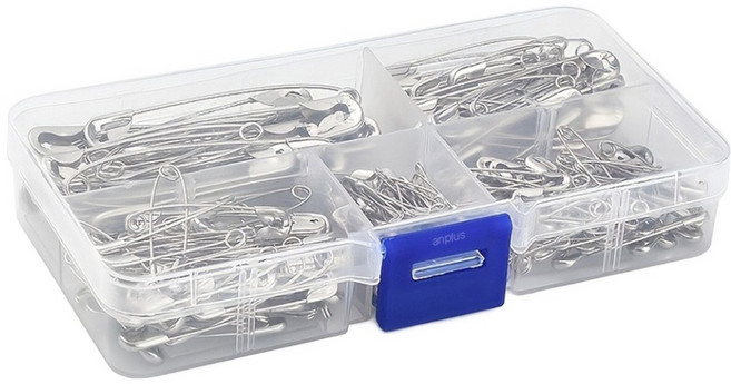 앙플러스 만능 혼합 옷핀 5종 세트, 실버, 1세트