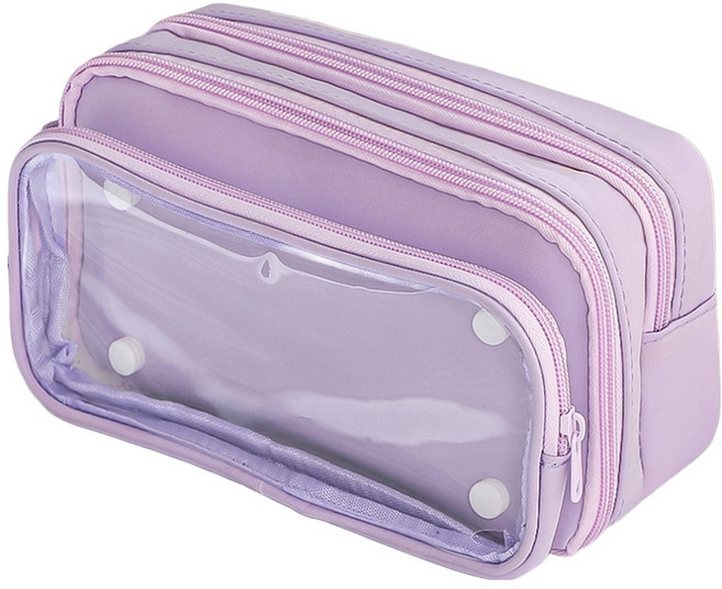 아트조이 윈도우 포켓 굿즈수납 대용량 다용도 필통, 퍼플, 1개