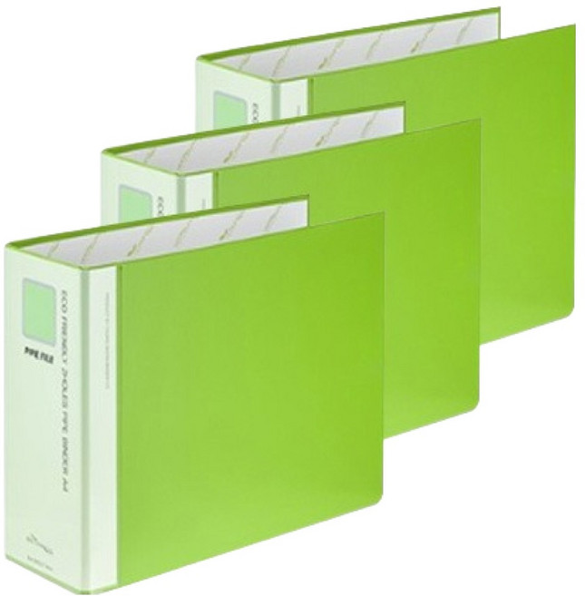 에코청운 가로형 파이프바인더 2공 A4 6 x 7 cm, 연두, 3개