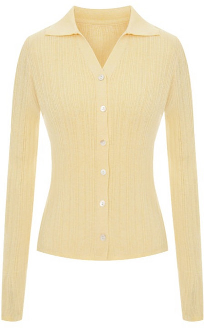 티뷰 여성용 카라오픈브이넥슬림 울 가디건 V6A-CCA010