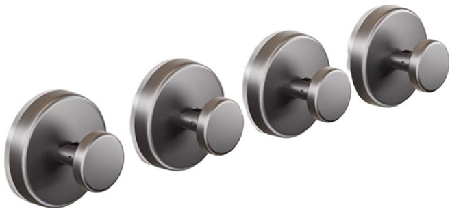 빈티코너 흡착식 욕실 주방 다용도 벽걸이 후크, 그레이, 4개