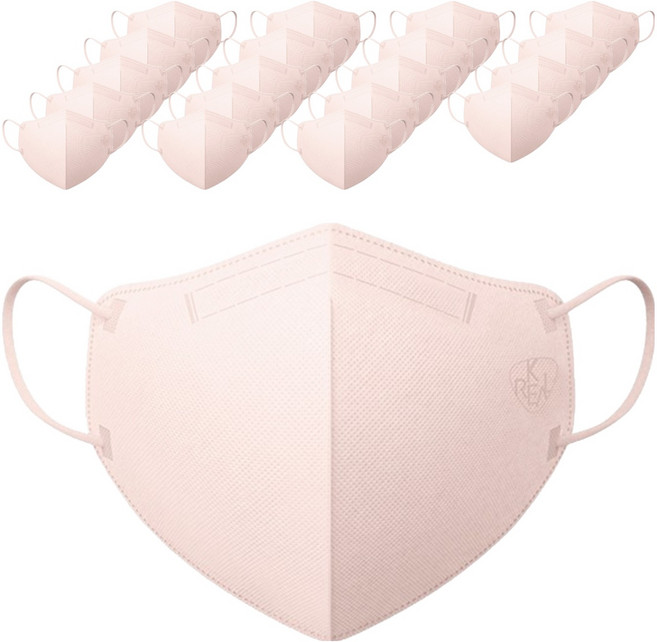 케이리얼 언택트 플러스 마스크 중형, 베이비핑크, 1개, 20개입