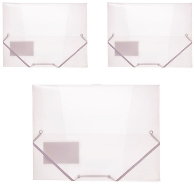 에코청운 칼라칩 X밴드 화일 A4, 투명, 3개