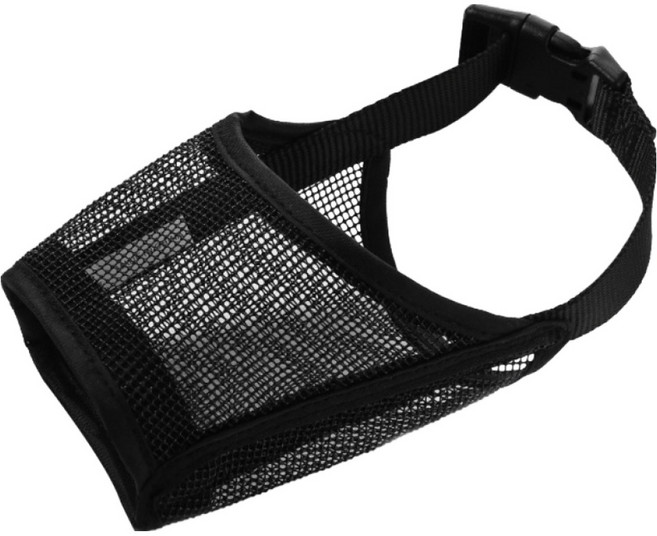 메종퓨프 강아지 중대형견 소형견 메쉬 짖음방지 입마개 M, 블랙, 1개