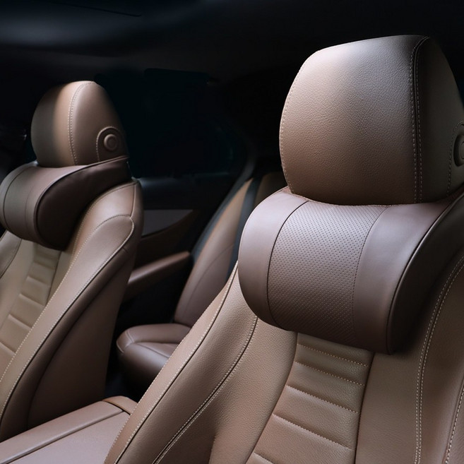 엔칸타 세이프레더넥 가죽 메모리폼 차량용 목쿠션, 2개, 초코브라운