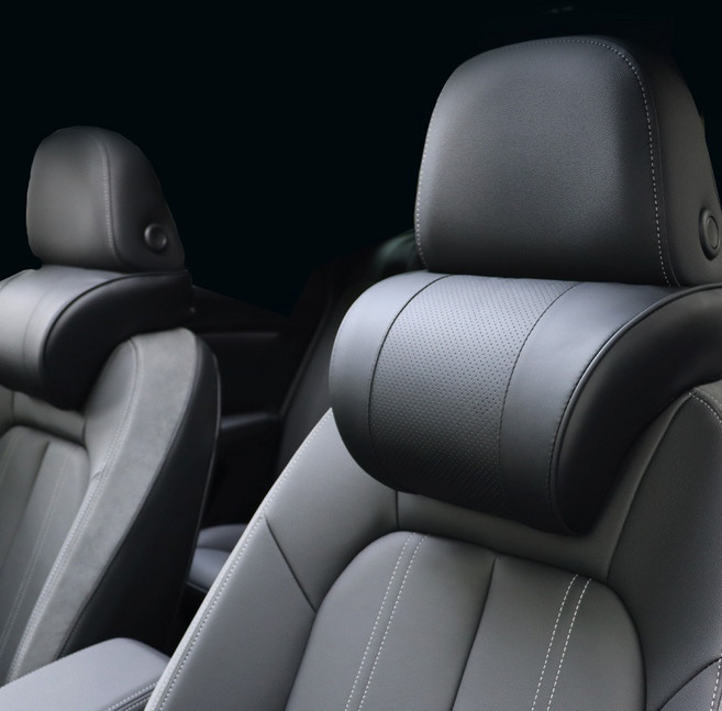 엔칸타 세이프레더넥 가죽 메모리폼 차량용 목쿠션, 2개, 블랙